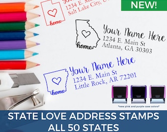 State Love Custom Stamps | Self-Inking Address Stamp