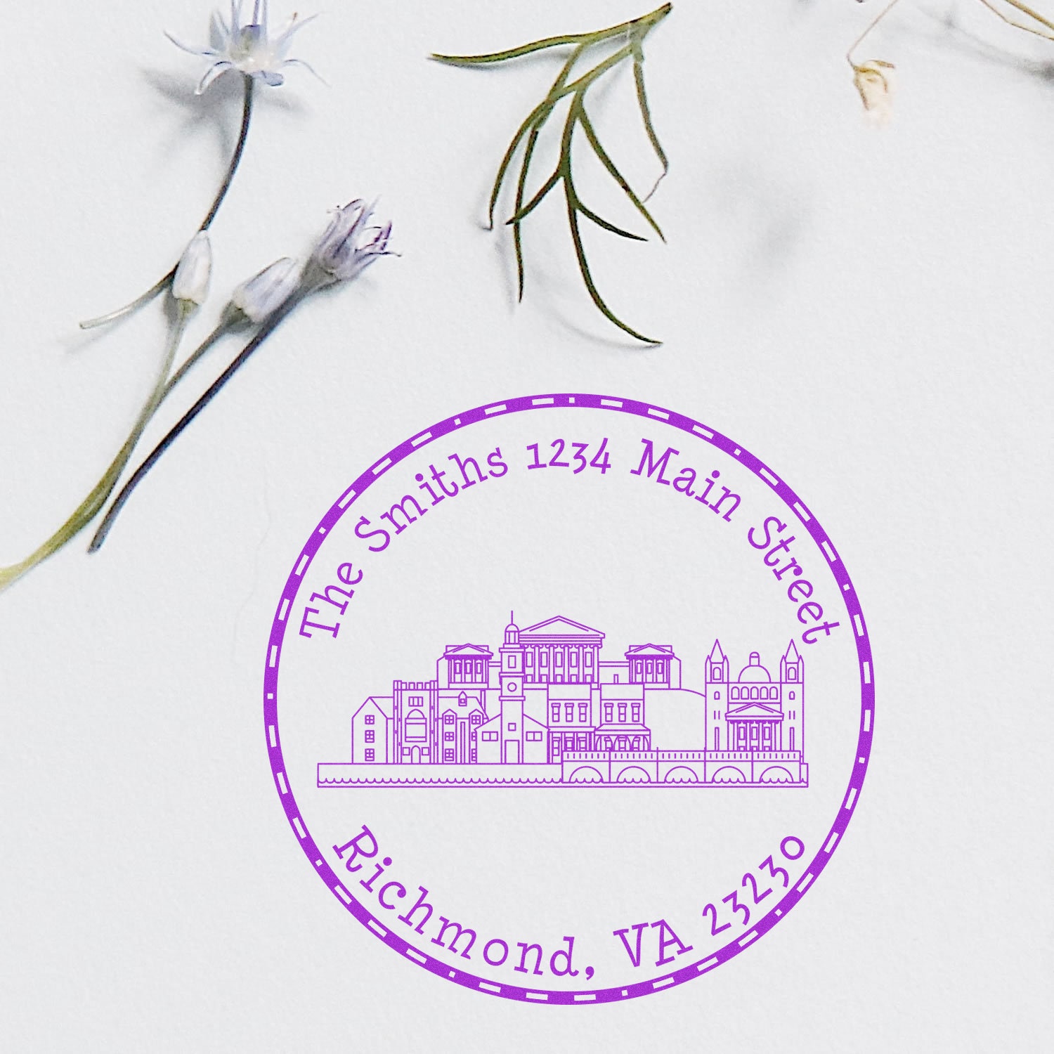 Self Inking Round Personalized Richmond Return Address Stamp Customized  Business RVA River City Virginia Stamper 