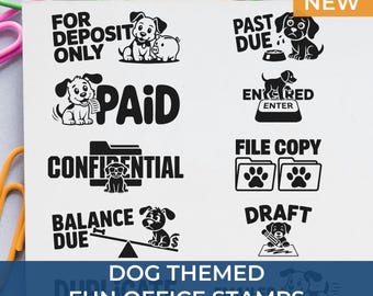 Dog Office Stamps Custom Completed Stamp and Received Stamp for Paperwork Organization – Fun Pet Desk Accessories for Work