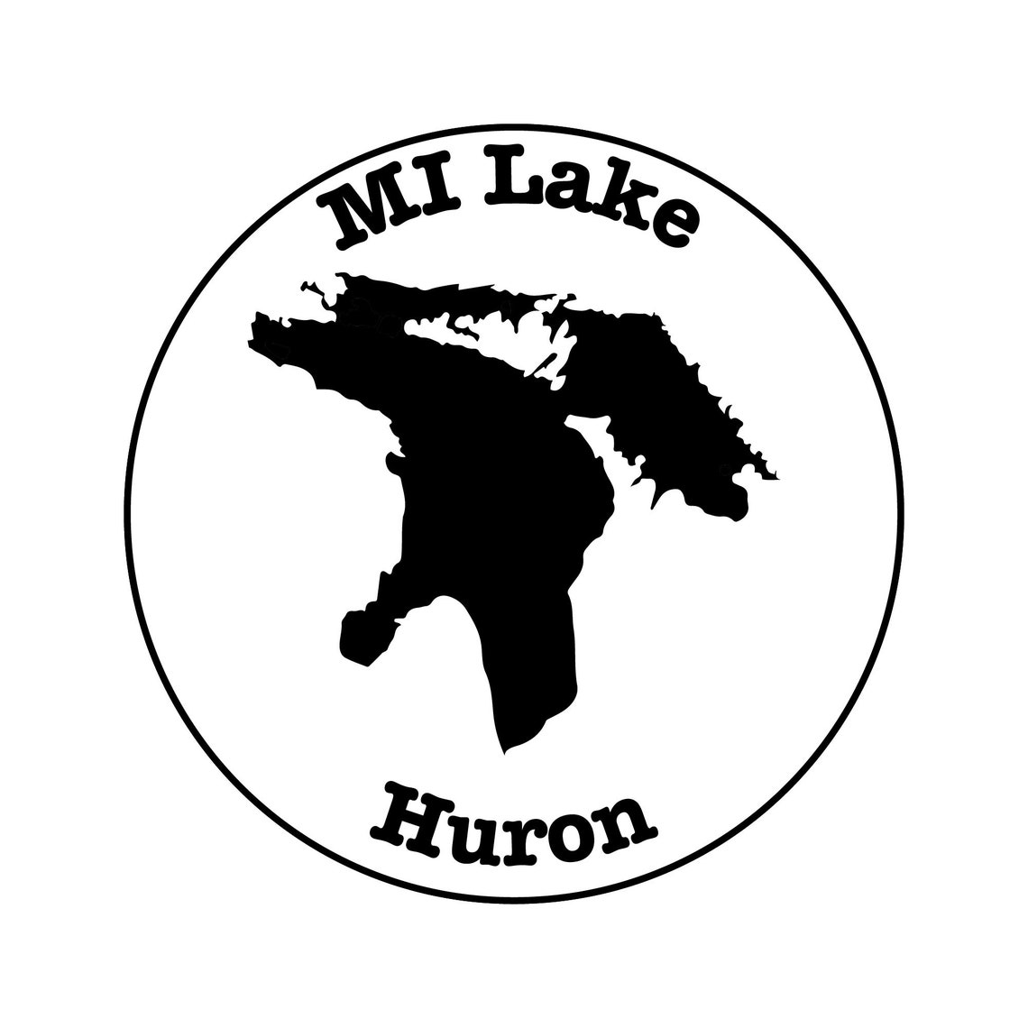 Lake Huron MI Lake Sticker / 3.5 Round Die Cut / Permanent Adhesive