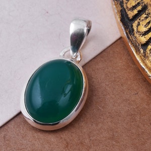 Natural Green Onyx Pendant, 925 Sterling Silver Pendant,Handmade Silver Pendant, Gift For Her, Gemstone Silver Pendant,Onyx Silver Jewelry