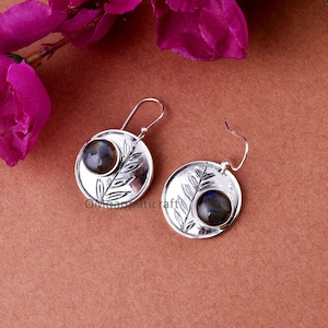 Labradorite Gemstone Earring, Labradorite Silver Earring, Gift For Her, 925 Sterling Silver Earring, Boho Silver Earring, Christmas Sale