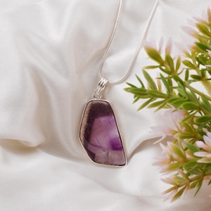 Natural Trapiche Amethyst 925 Sterling Silver Pendant