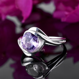Gorgeous Amethyst Ring, Natural Amethyst Ring, Amethyst Gemstone Ring, 925 Sterling Silver Ring, Us Size-7, Amethyst Silver Ring Boho Ring