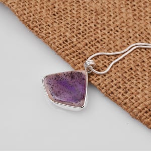 Trapiche Amethyst Sterling Silver Pendant: Natural Crystal Slice