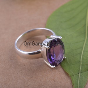Amethyst Ring, Handmade 925 Sterling Silver Ring, February Birthstone Ring, 925 Sterling Silver Ring, Birthday Gift, Amethyst Silver Ring