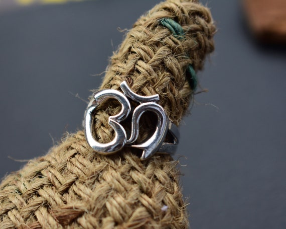 925 Sterling Silver Ring,Silver OHM Ring,Silver OM Ring,Silver Ring,Silver Band Ring,Sprirutual Jewelry,Silver Tribal Ring, US Size - 6,7,8