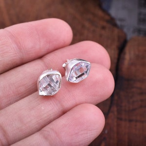 Herkimer Diamant Ohrstecker: Sterling Silber Stecker