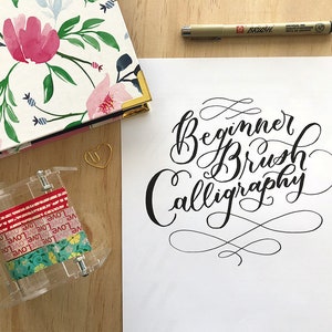 Beginner Brush Calligraphy Workbook | Printable Instant Download