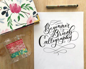 Beginner Brush Calligraphy Workbook | Printable Instant Download