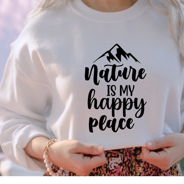 Nature Is My Happy Place Digital SVG Cut File. svg, png, eps, dxf, jpg