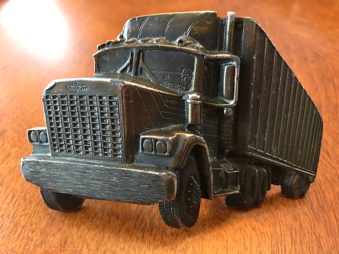 Vintage Semi Truck Brass Tone Belt Buckle by Great American Etsy