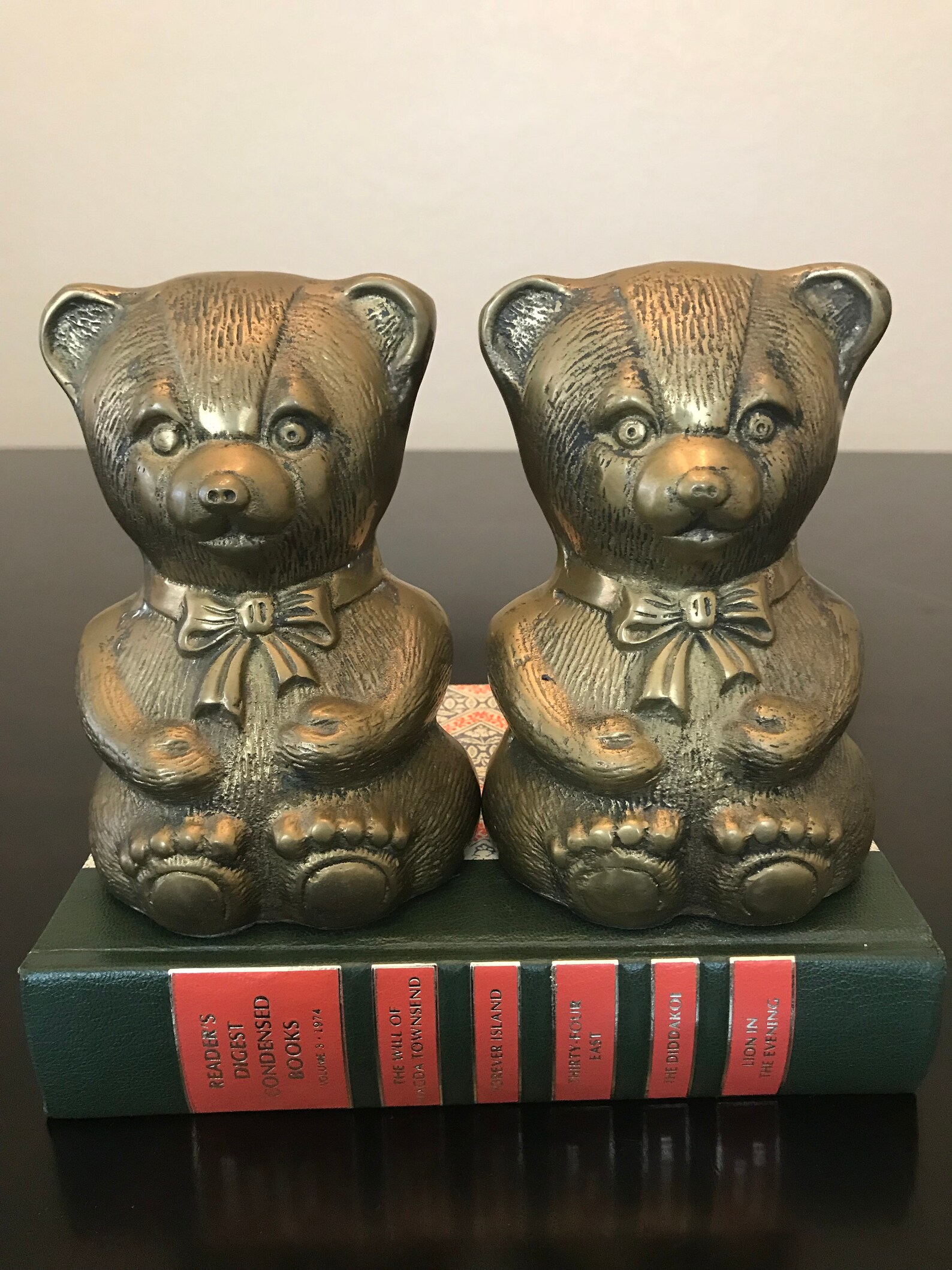 Vintage Brass Teddy Bear Bookends Made In Korea/Brass Teddy Etsy