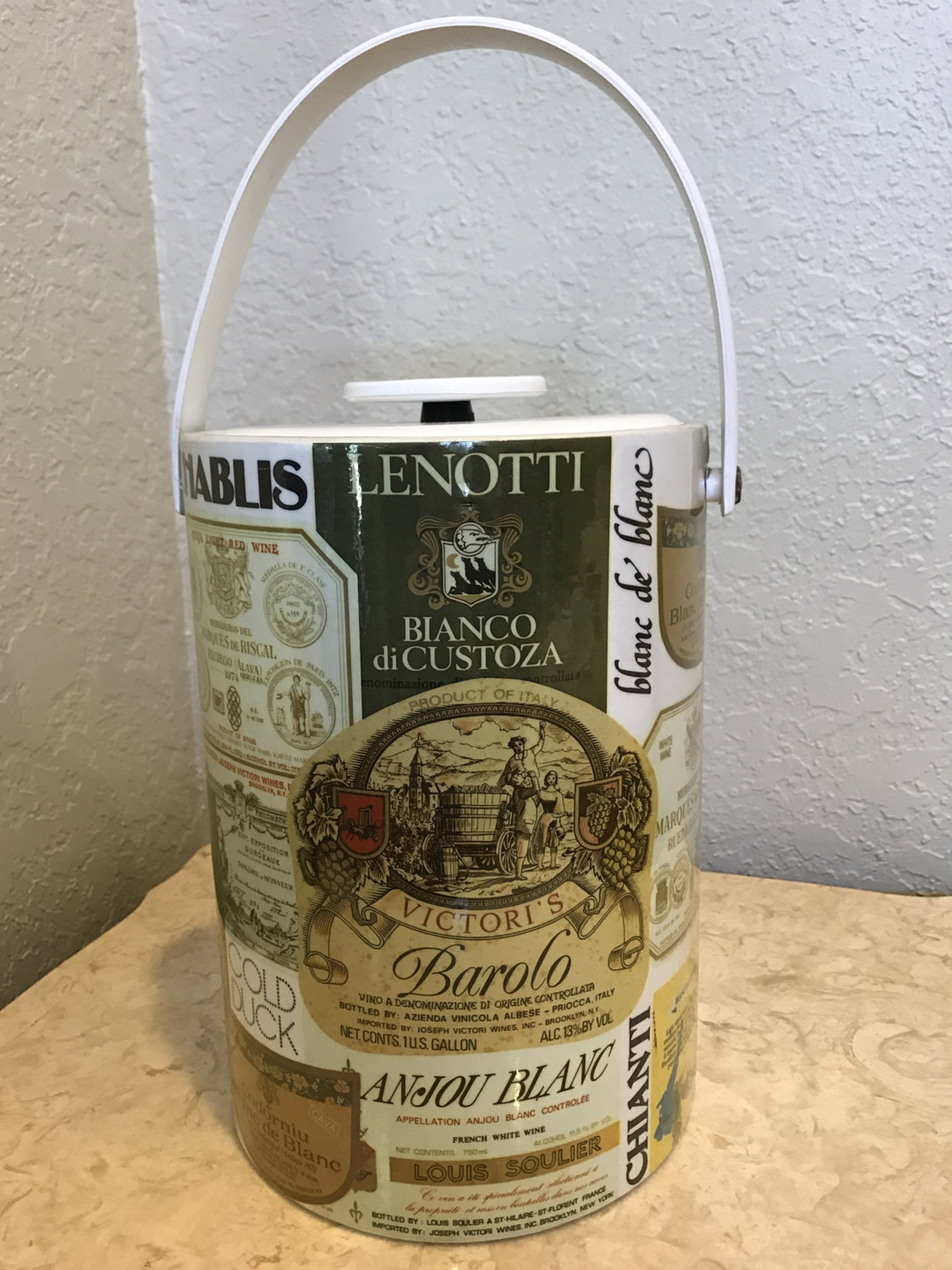 Vintage Tall/ Wine Bottle Ice Bucket by Sigma the Tastesetter Etsy