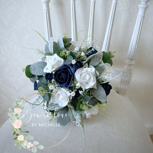 Navy blue bride bouquet - Navy wedding flowers