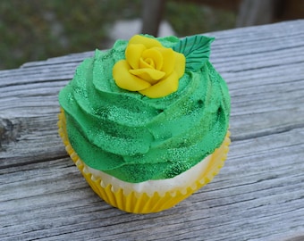 Green and Yellow Cupcake (fake)