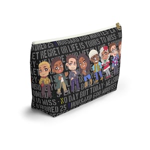 Rent Musical Inspired Broadway Bag for Masks Make Up or Accessory Pouch with T Bottom Cosmetics Pencils
