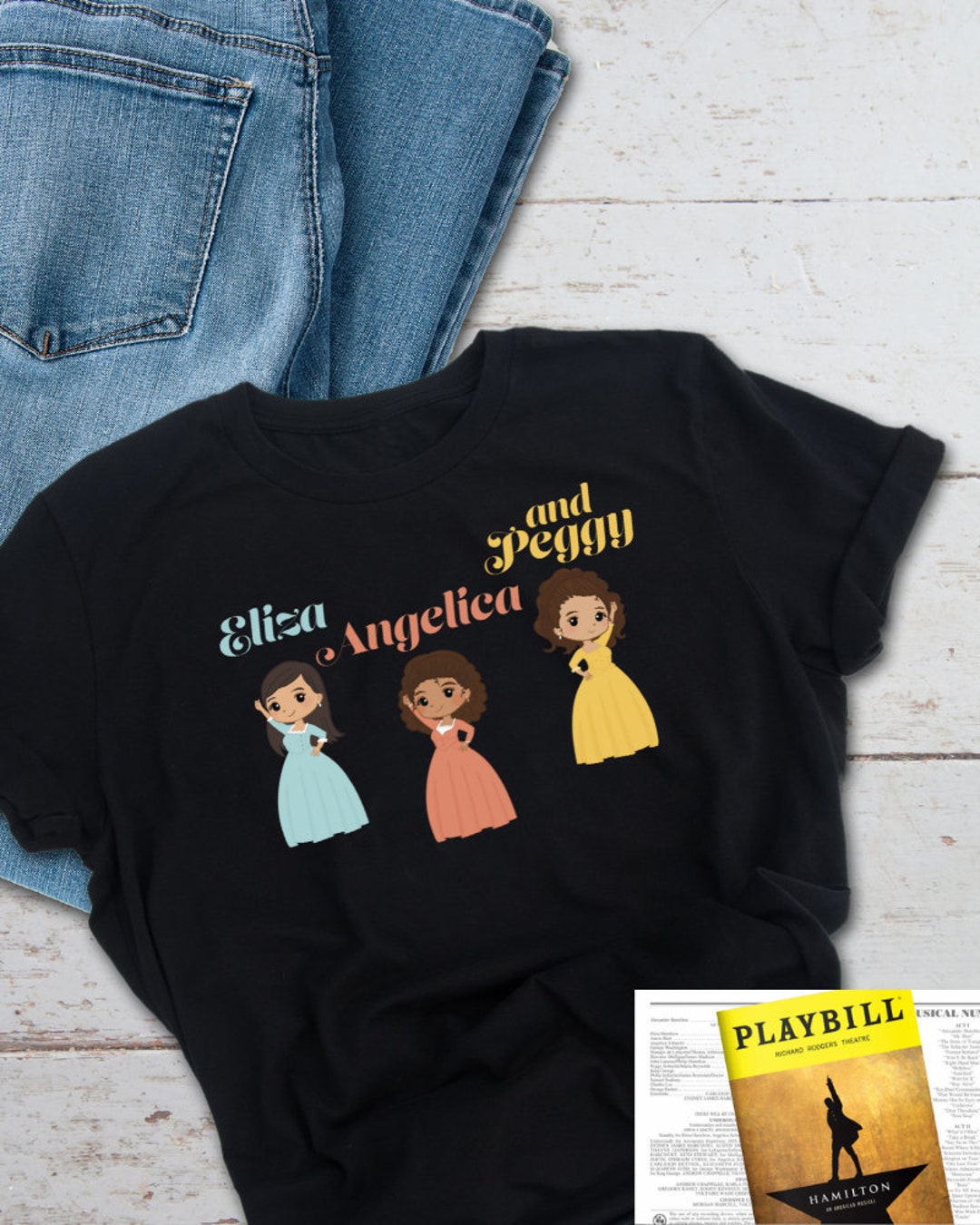 Adult Schuyler Sisters Unisex Jersey Short Sleeve Tee Shirt Eliza