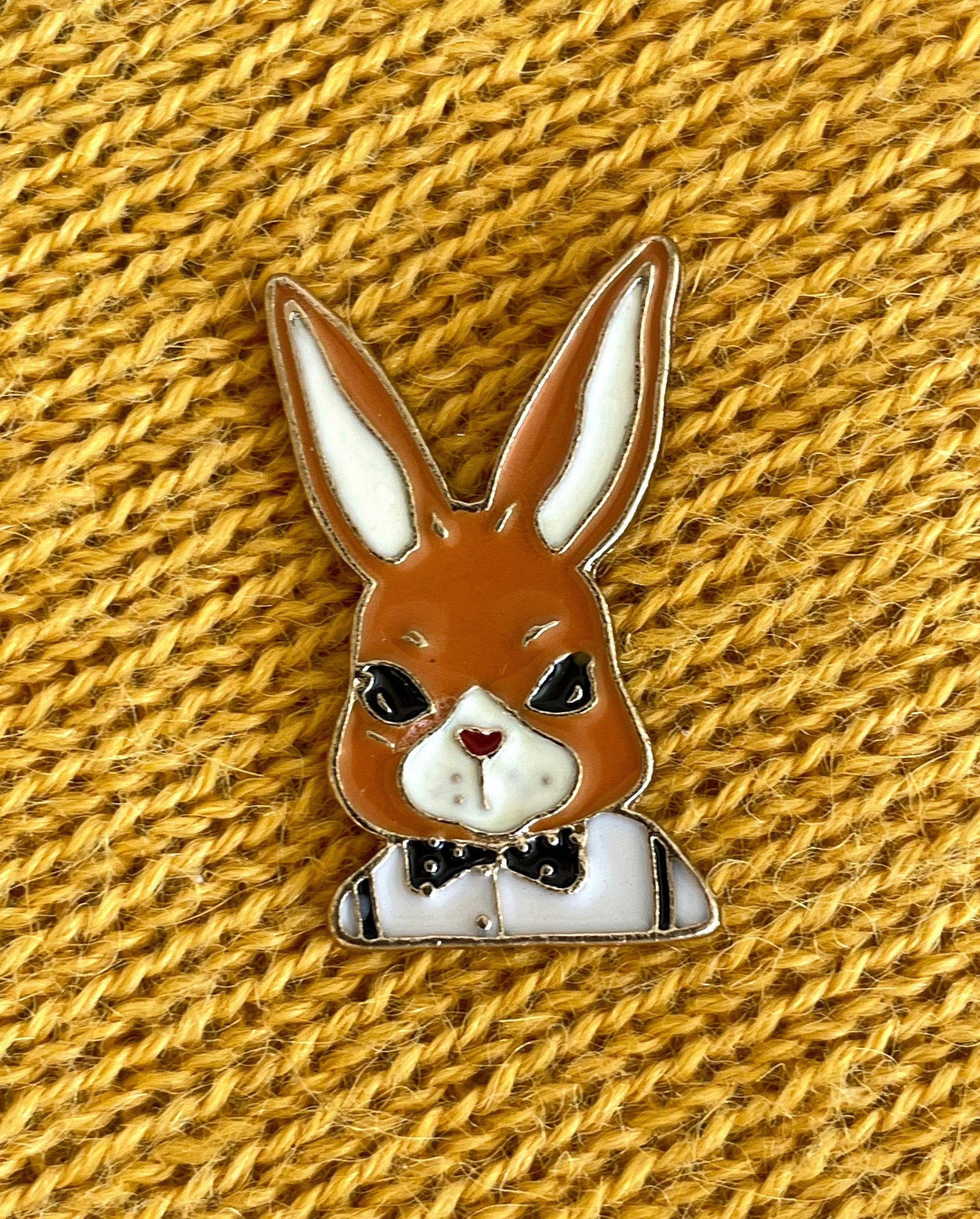 Bow tie Bunny Enamel Pin Button Brooch | Etsy