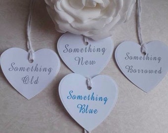 Something Old Something New Something Borrowed Something Blue, A sixpence tags, Bridal tags, Set of 4 or 5 Traditional Wedding Tags