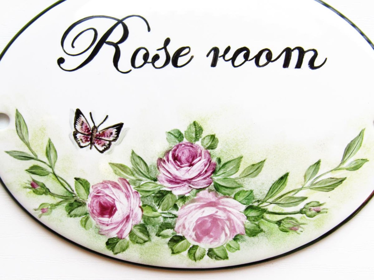 Rose Custom Door Sign Bedroom Door Sign Custom Doorbell Etsy