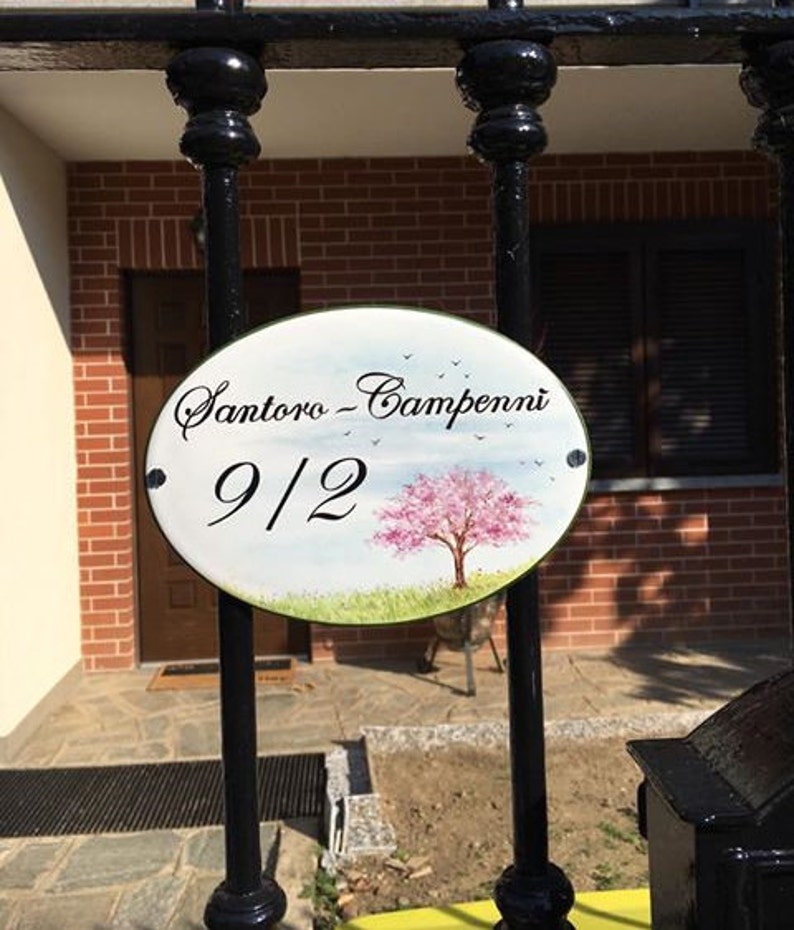 Cherry Tree Sign Cherry Blossoms Sign House Address Plaque Etsy
