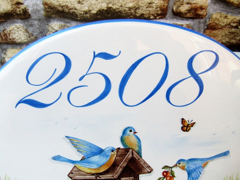 Birdhouse Number Plaque Birdhouse Sign Bluebird Sign Etsy Canada