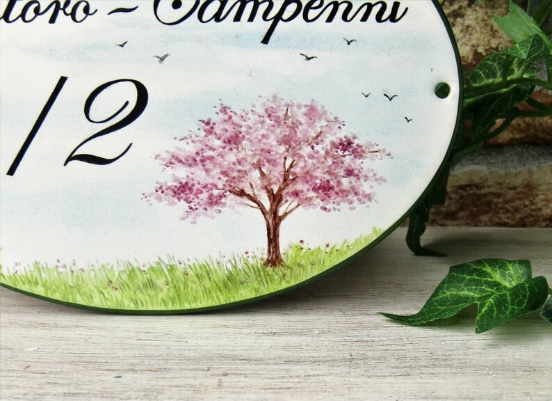 Cherry Tree Sign Cherry Blossoms Sign House Address Plaque Etsy