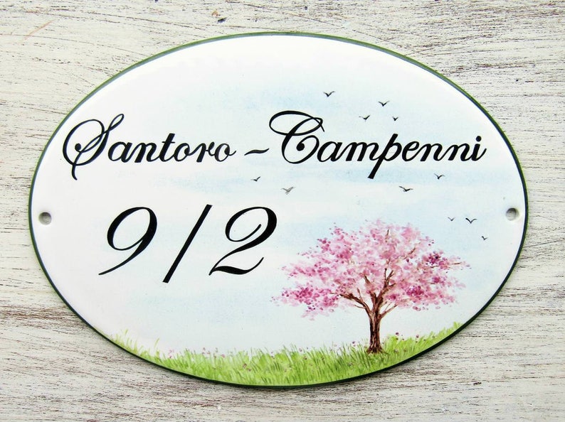 Cherry Tree Sign Cherry Blossoms Sign House Address Plaque Etsy