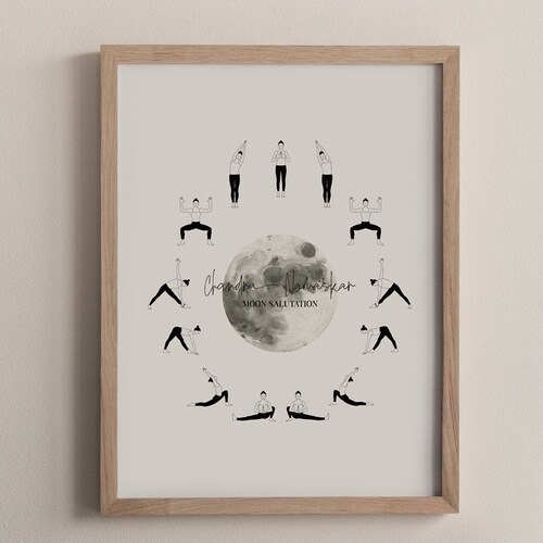 Moon Salutation Yoga Sequence PDF: Printable Download for the | Etsy