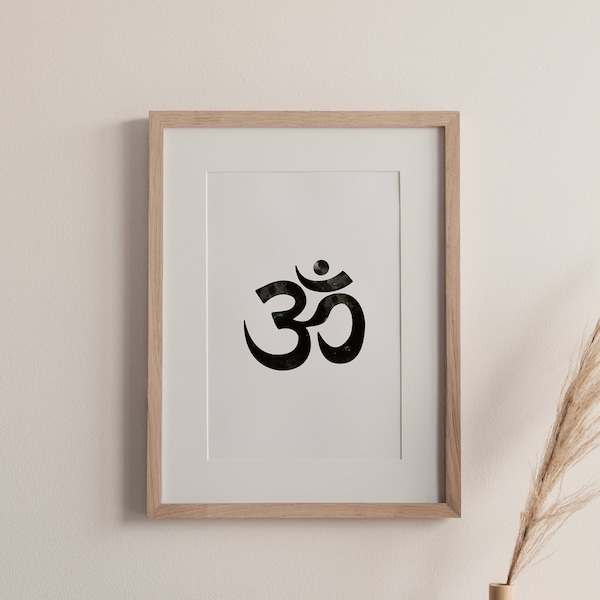 Om Yoga symbole Wall Art imprimable | Affiche Aum aquarelle | Décoration murale de yoga ** Téléchargement instantané **