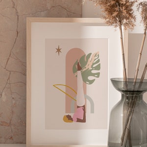 Abstract Yoga Pose Wall Art | Shoulderstand Yoga Printable | Yoga Meditation Poster ** Instant Download **