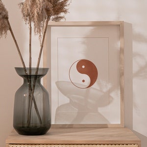Símbolo de Terracota Yin Yang imprimible / Boho Spiritual Yoga Wall Art / Zen Wall Decor ** Descarga instantánea **