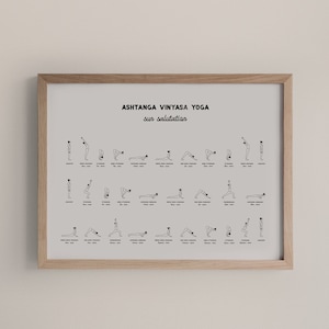 Ashtanga Yoga Sun Salutation Poster | Yoga Wall Art | Yoga Sequence Printable | Yoga Poses ** Instant Download **