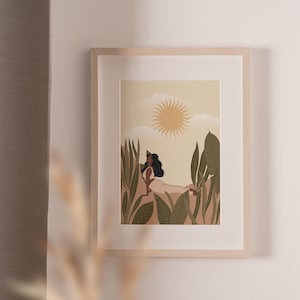 Yoga Pose Printable | Boho Yoga Poster | Downward Facing Dog Wall Art ** Instant Download **