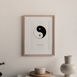 Yin Yang Balance Art Print: Spiritual Zen Decor (Instant Download)