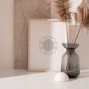 Spiritual Wall Art | Sacred Geometry Print | Yoga Wall Art | Zen Print | Flower of Life Yantra  ** Instant Download **