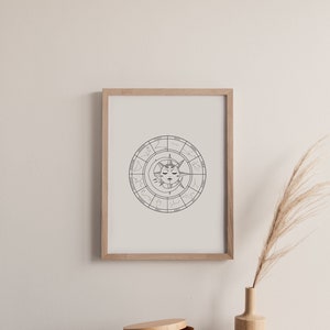 Horoskop Wandkunst | Astrologie Printable | Sternbild Wanddeko ** Sofort Download **