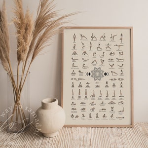 Beginner Hatha Yoga Sequence Wall Art | Iyengar Yoga Poster | Yoga Pose Printable ** Instant Download **