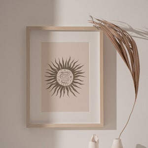 Boho Snake Art Print: Vintage Mystical Wall Decor (Digital Download)