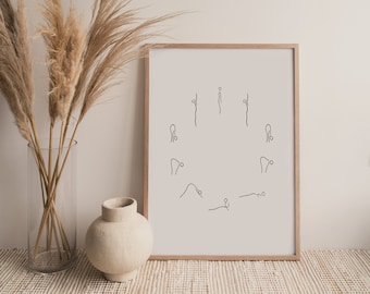 Yoga Wall Art | Sun Salutation A Poster | Ashtanga Sequence Print | Yoga Studio Decor | Yoga Lover Gift