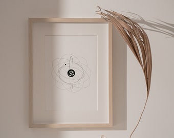 Om Symbol Universe Wall Art | Ohm Sign Printable | Yoga Wall Decor | Meditation Decor | Spiritual Gift
