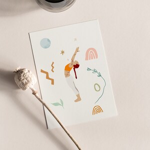 Printable Yoga Card | Yoga Deck | Abstract Yoga Pose Art ** Instant Download **