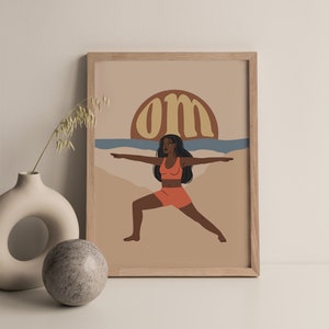 Yoga Pose Print | Boho Yoga Poster | Om Printable | Yoga Wall Decor ** Instant Download **