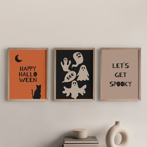 Set of 3 Halloween Poster | Boho Halloween Spooky Prints | Terracotta Printable | Room Decor ** Instant Download **