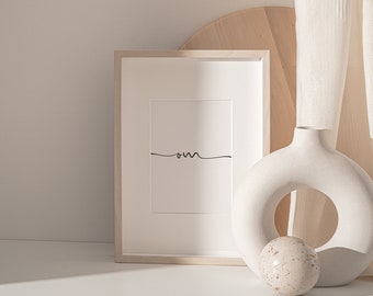 Om Yoga Print: Minimalist Meditation Wall Art (Digital Download)