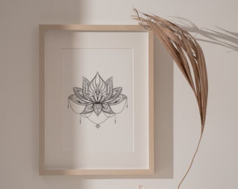 Lotus Flower Print: Spiritual Yoga Art (Digital Download)