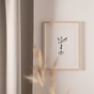 Yoga Pose Printable | Watercolor Yoga Wall Art | Woman with Tree Poster ** Instant Download **