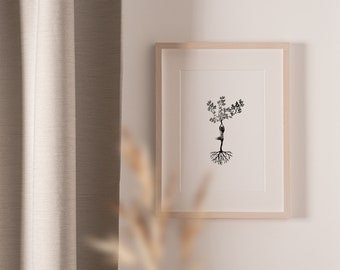 Postura de ioga para impressão | Arte de parede de ioga em aquarela | Pôster de mulher com árvore ** Download instantâneo **