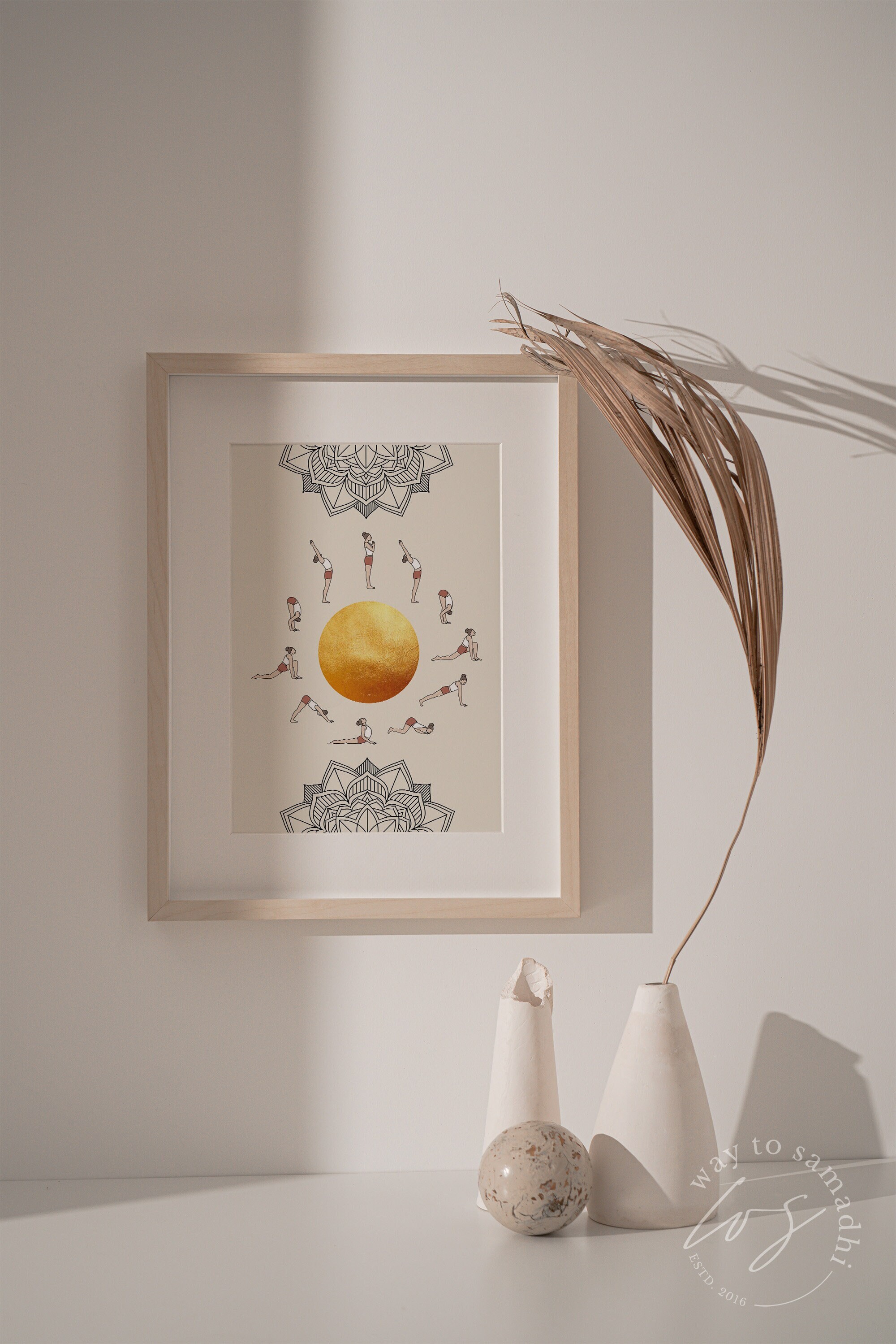 Surya Namaskar Yoga Sequence Wall Art Sun Salutation Yoga Printable
